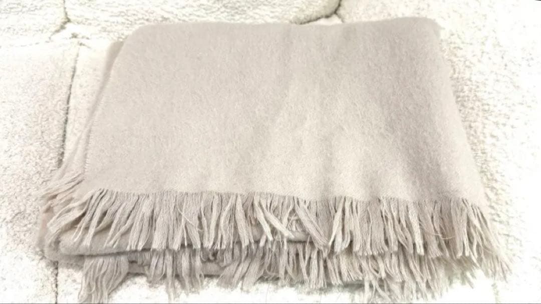 美品】ASAUCE MELER アソースメレ アルパカストール　グレージュ 大判