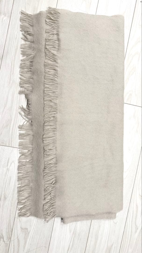 美品】ASAUCE MELER アソースメレ アルパカストール　グレージュ 大判