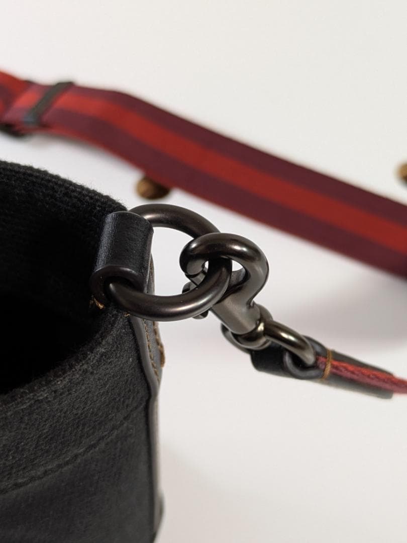 コーチCOACH トートショルダーバッグ ブラックキャンパス地＆レザー