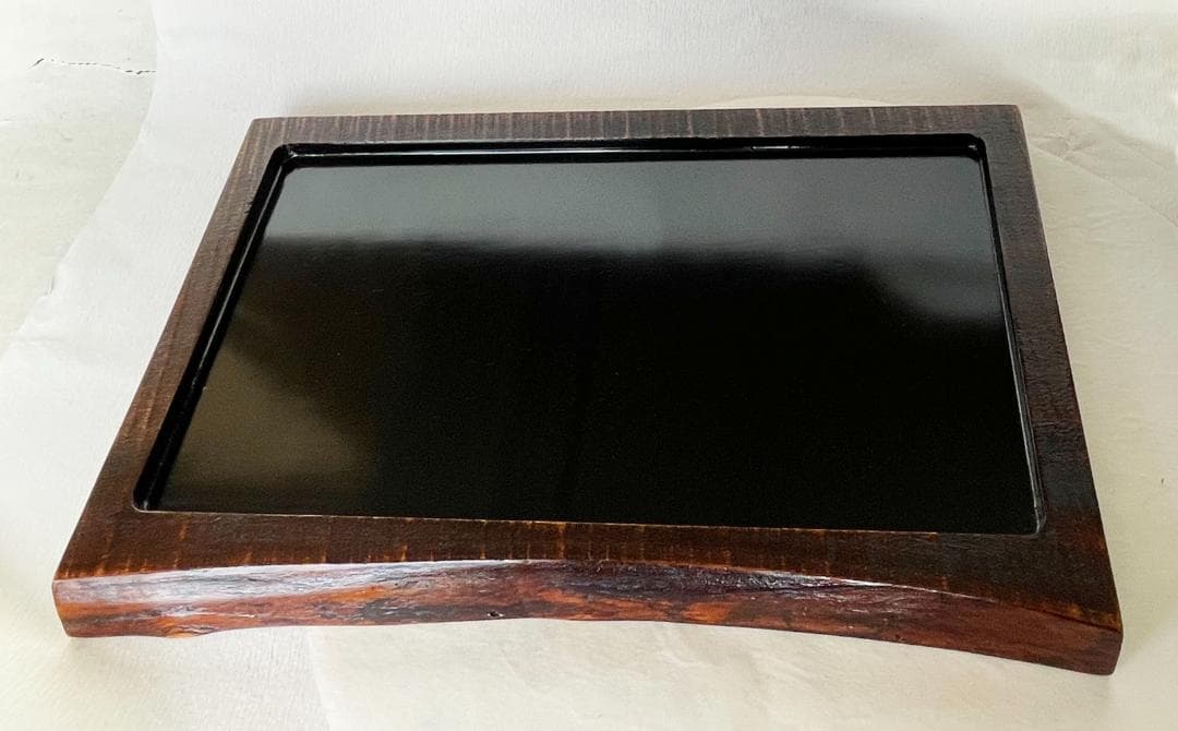 自然木盛台 内黒 敷台トレー 敷盆産 木製 香川漆器 讃岐漆器 漆器