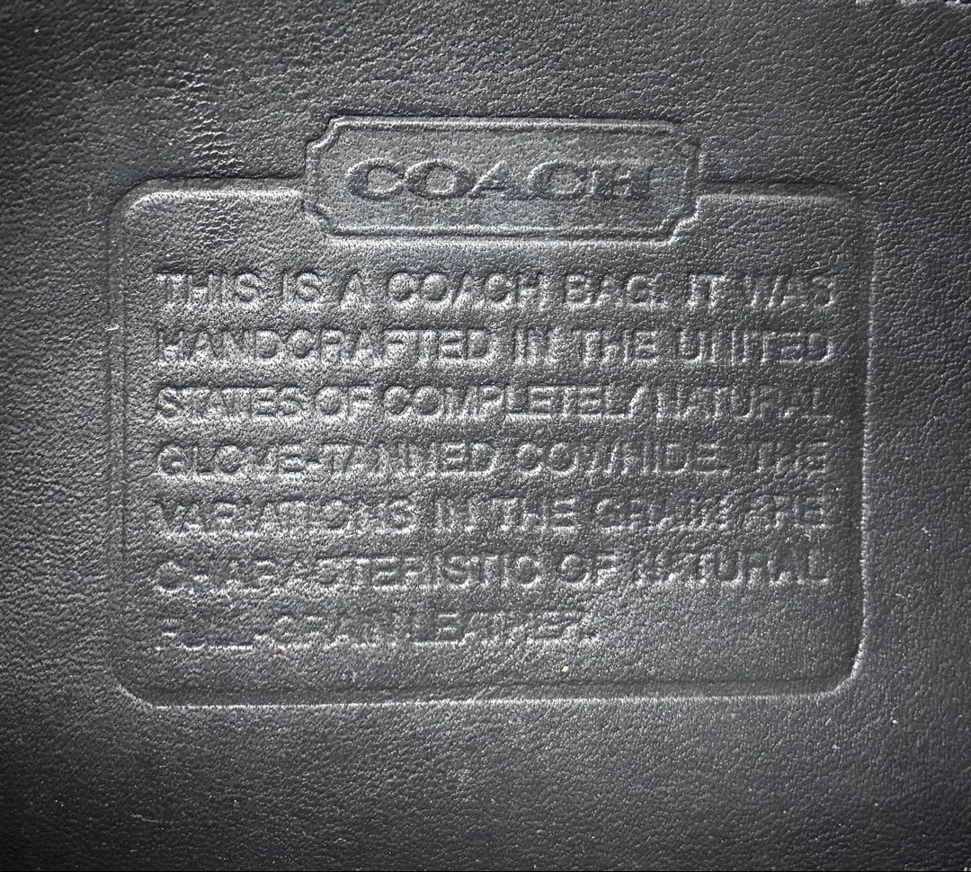 希少　ネイビー　オールドコーチ　内側ボーダー　レザーポーチ　マルチケース