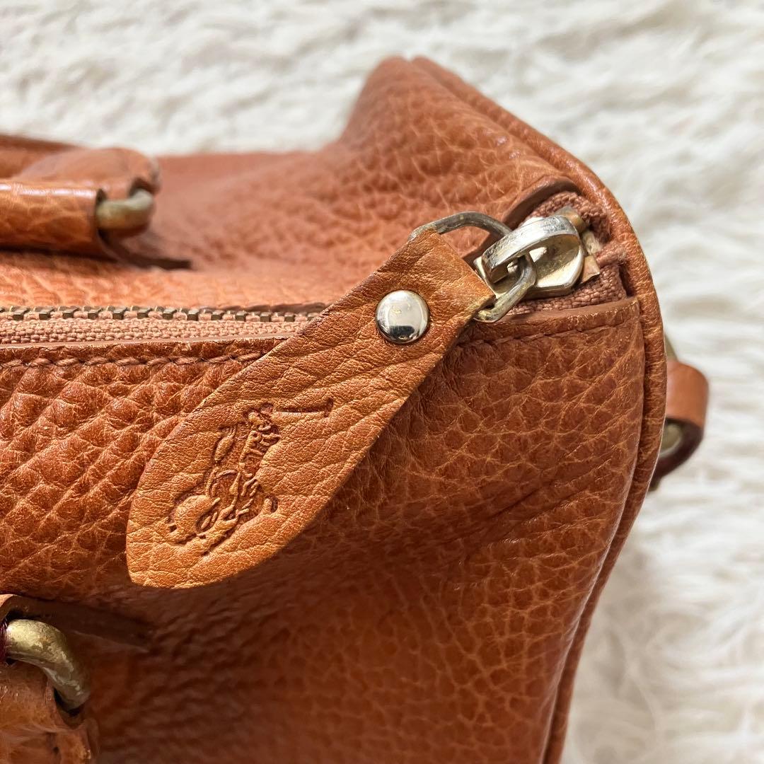 《美品人気早い者勝ち》ラルフローレンralph laurenミニボストンシボ革