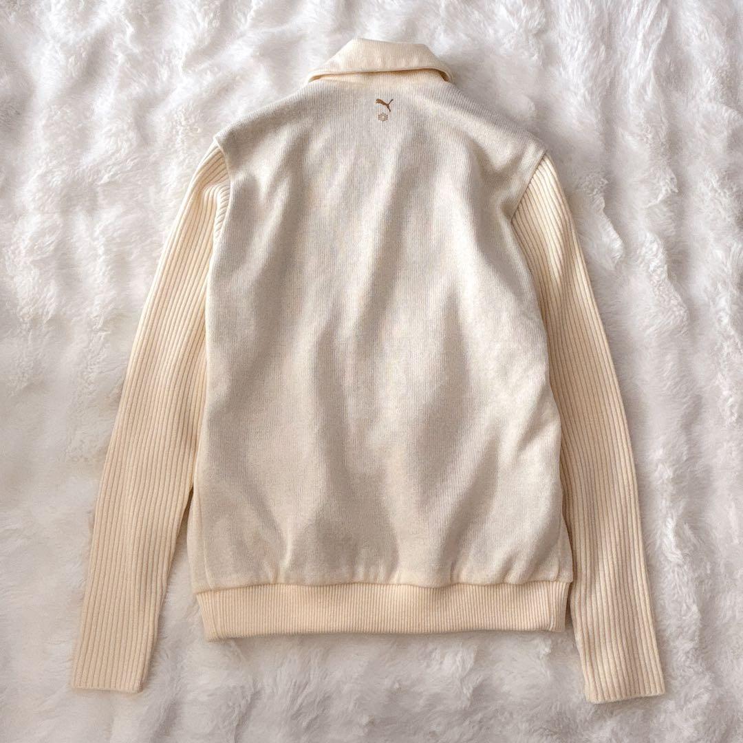 PUMA プーマ ゴルフ ニット ジップ ジャケット ライダース チェック L