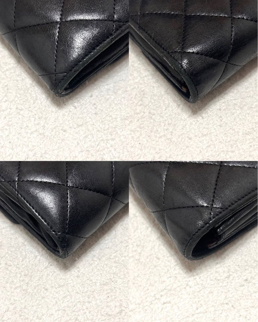 極美品❗️ CHANEL シャネル　マトラッセ　ラムスキン　長財布　ブラック