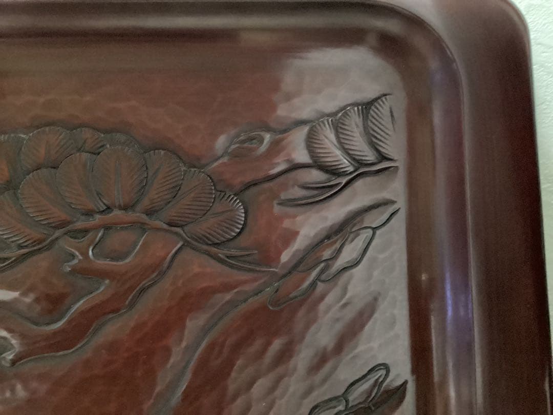 鎌倉彫　八勝堂　角型盆　伝統工芸品