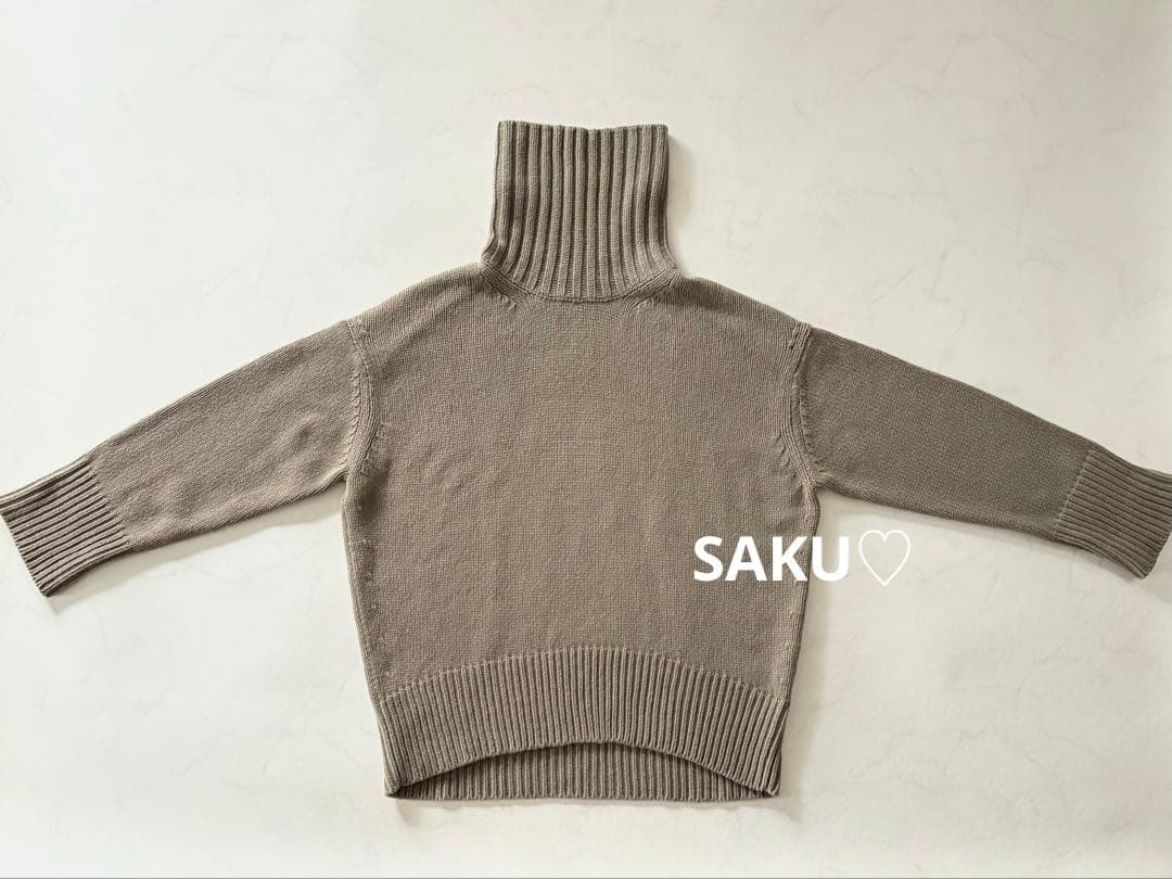 定価30800円 GALERIE VIE ファインウールタートルネックニット M