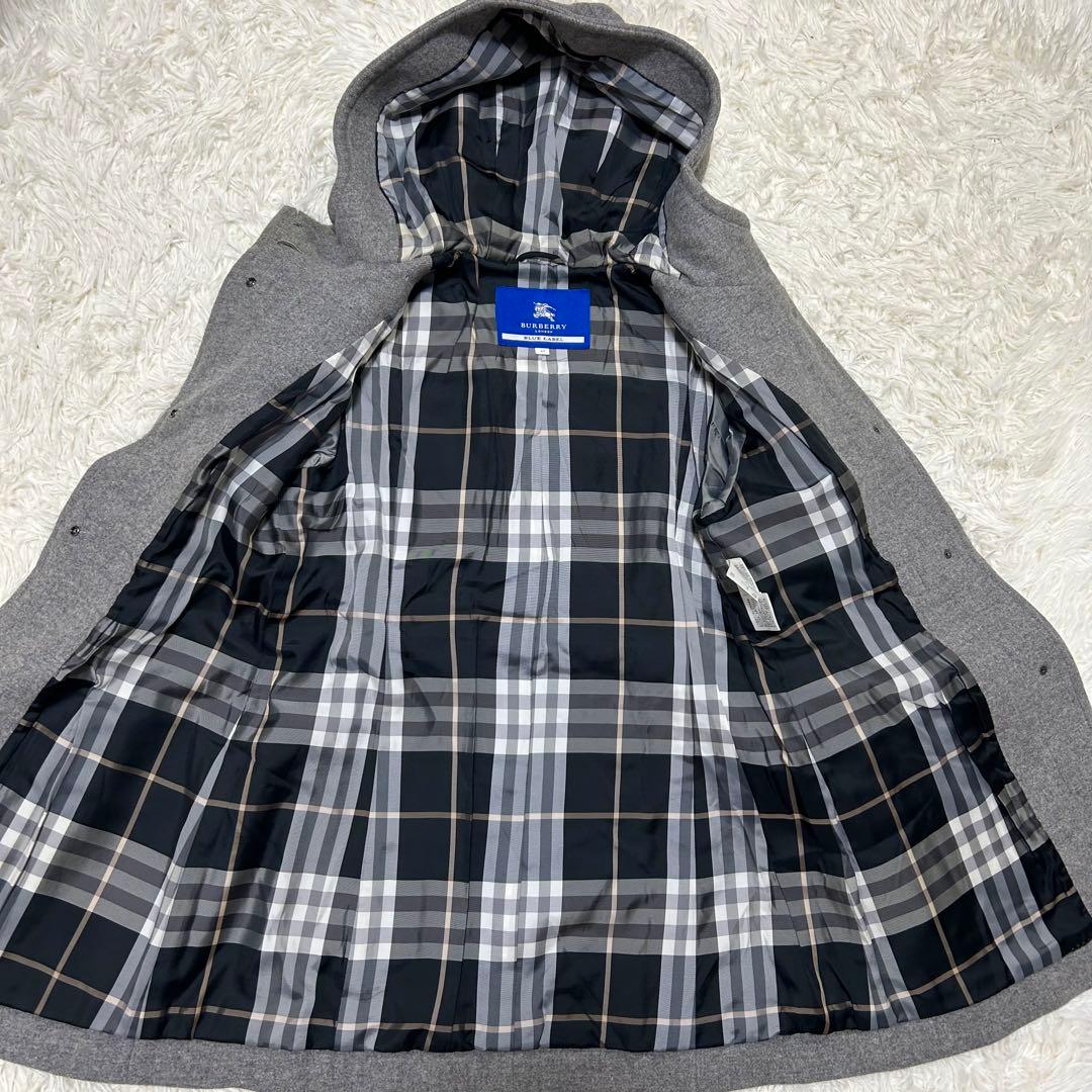 アンゴラ✨BURBERRYBLUE LABELバーバリー ダッフルコートグレーL