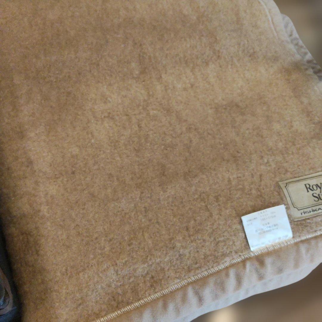 状態良好　 Star 毛布 180×210cm　　キャメル100％