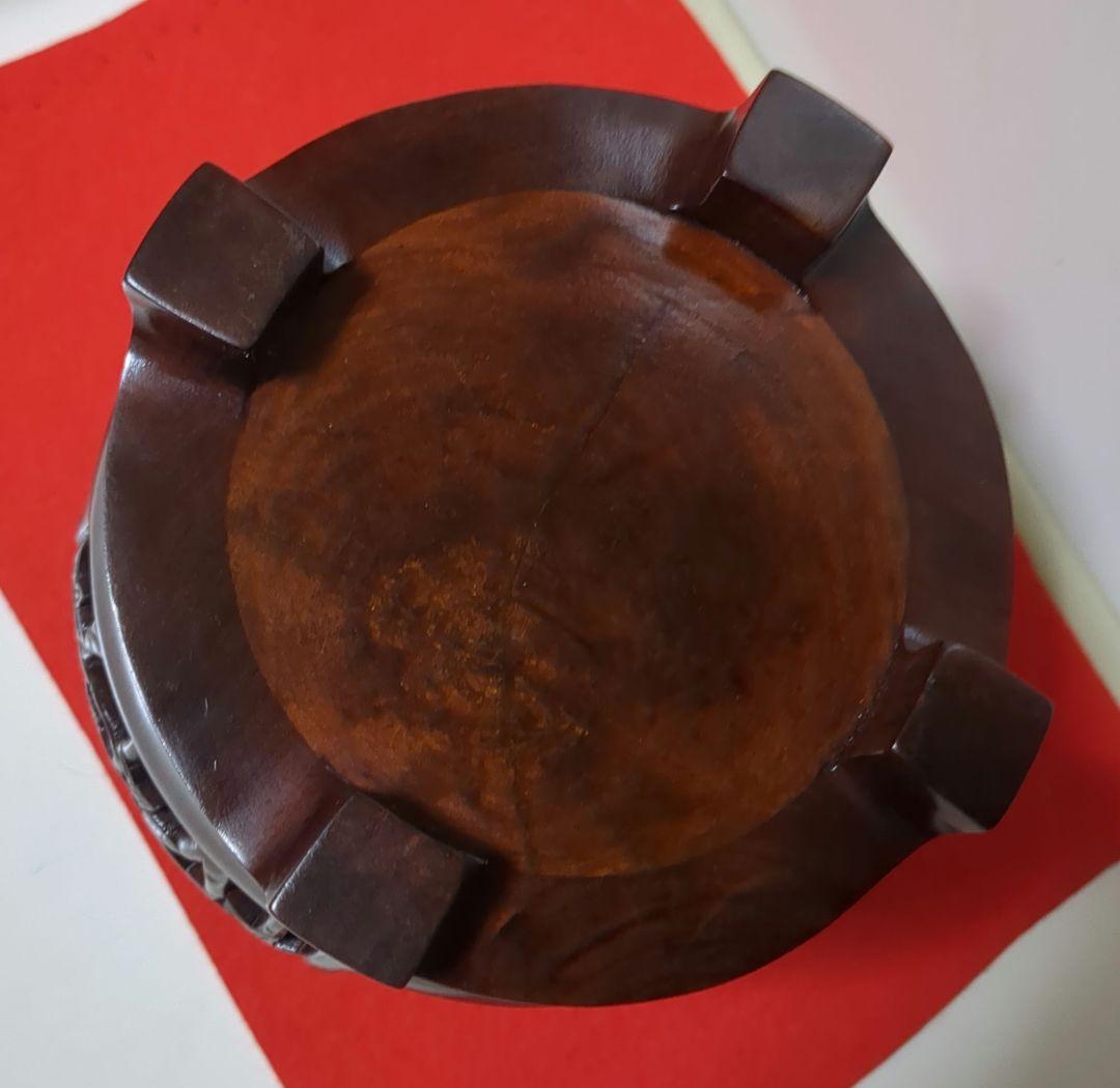 煎茶道具 紅木 竹林刻 炉台 アロマポット台 花台 等