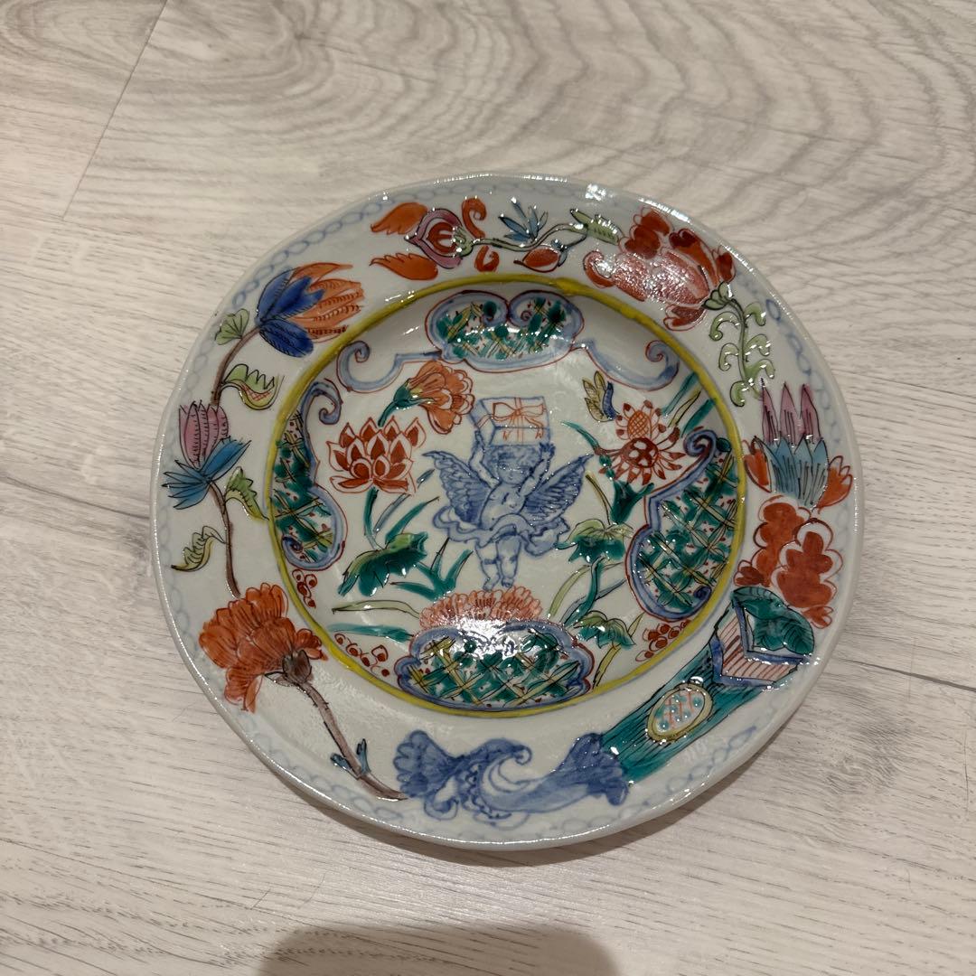 田辺京子さん花柄 陶磁器製 円形皿