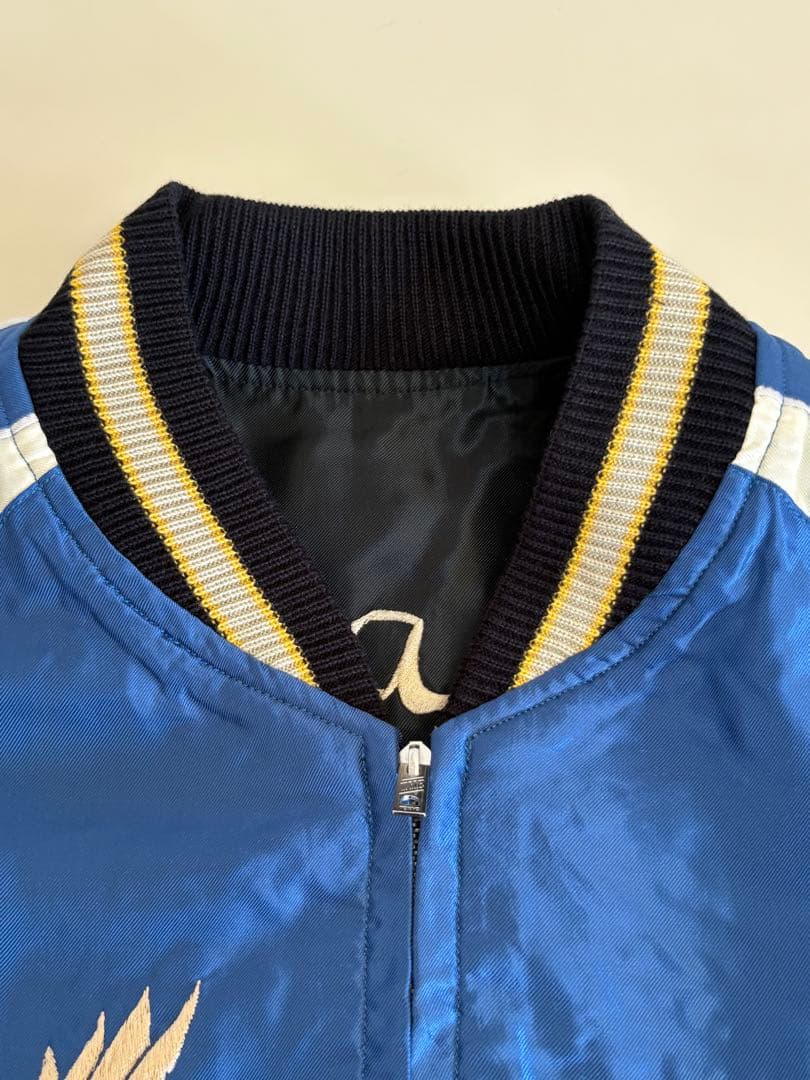 テーラー東洋　スーベニアジャケット　ホワイトタイガーxゴールドドラゴン　サイズL