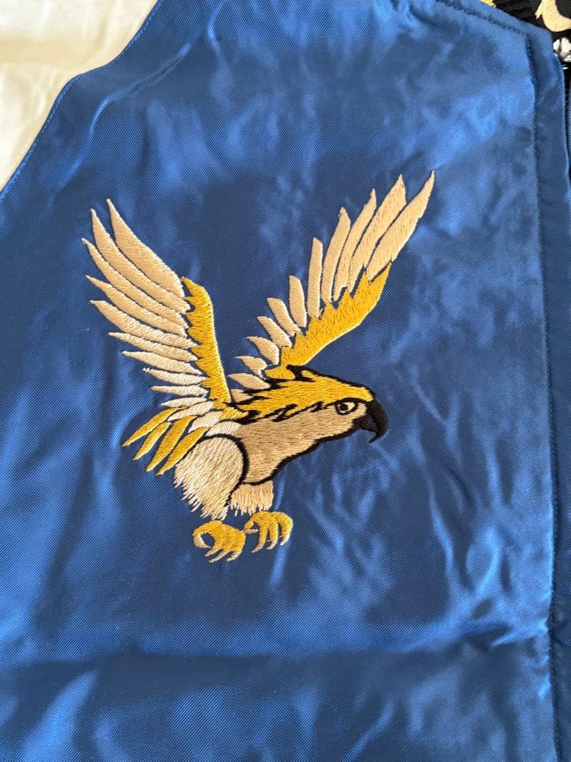 テーラー東洋　スーベニアジャケット　ホワイトタイガーxゴールドドラゴン　サイズL