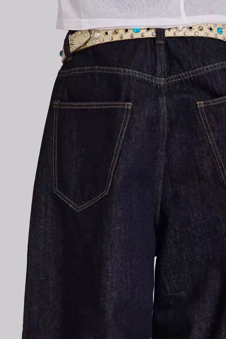 Jaded London ジェイデッドロンドン ワイドリジットデニム　ロゴデニム