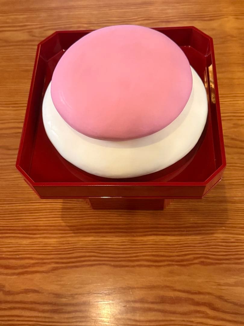 樹脂製お鏡餅 「大サイズ 三升重ね 紅白」