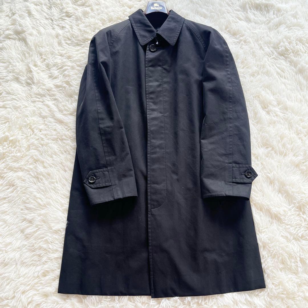 美品　撥水加工　バーバリー　ステンカラーコート　ライナー付き　ノバチェック