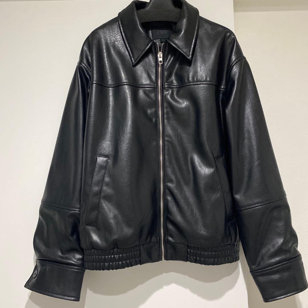 【新品未使用】ZARA フェイクレザーボンバージャケット　S size