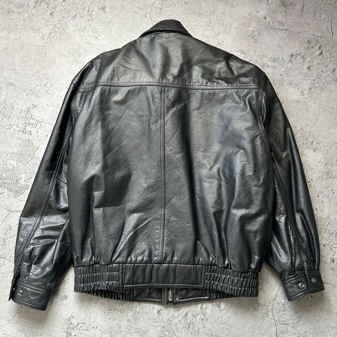 未使用級 90's DURANTE レザージャケット 本革 ボンバー ブラック