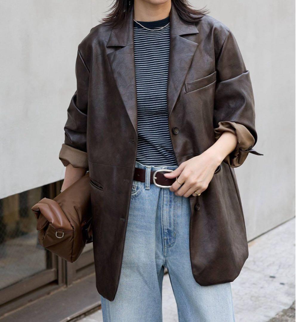 JOURNAL STANDARD フェイクレザーオーバーサイズジャケット