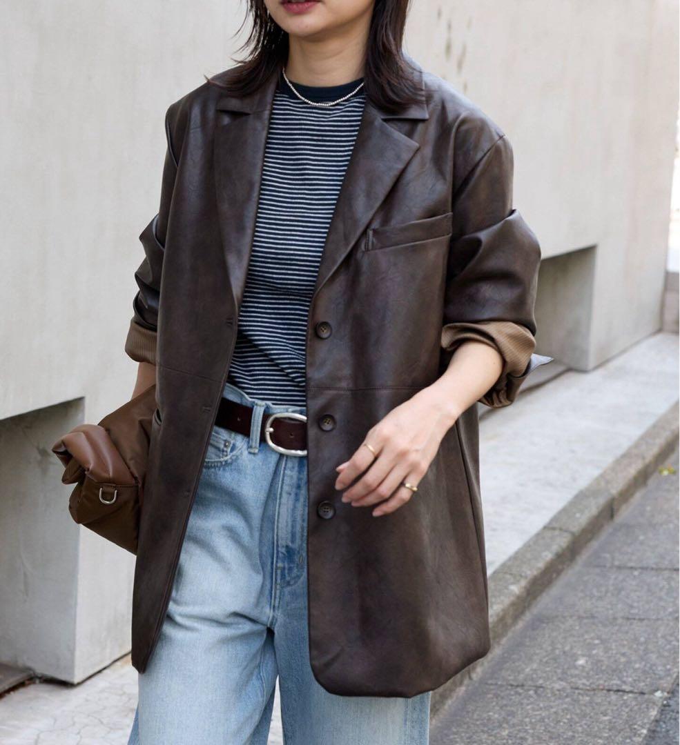 JOURNAL STANDARD フェイクレザーオーバーサイズジャケット