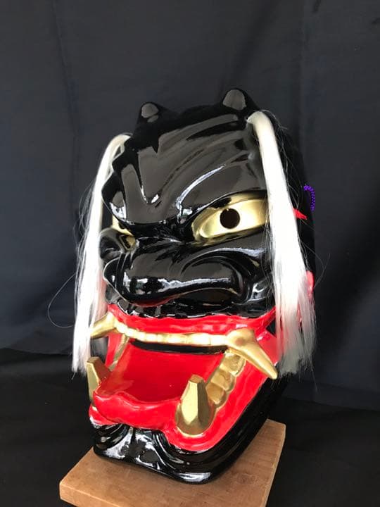 鬼面　黒色　女面