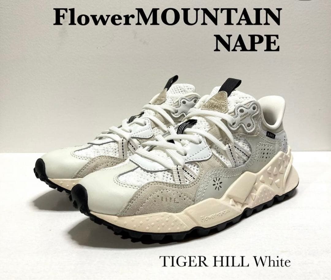 フラワーマウンテン　スニーカー　TIGER HILL ホワイト　23.5
