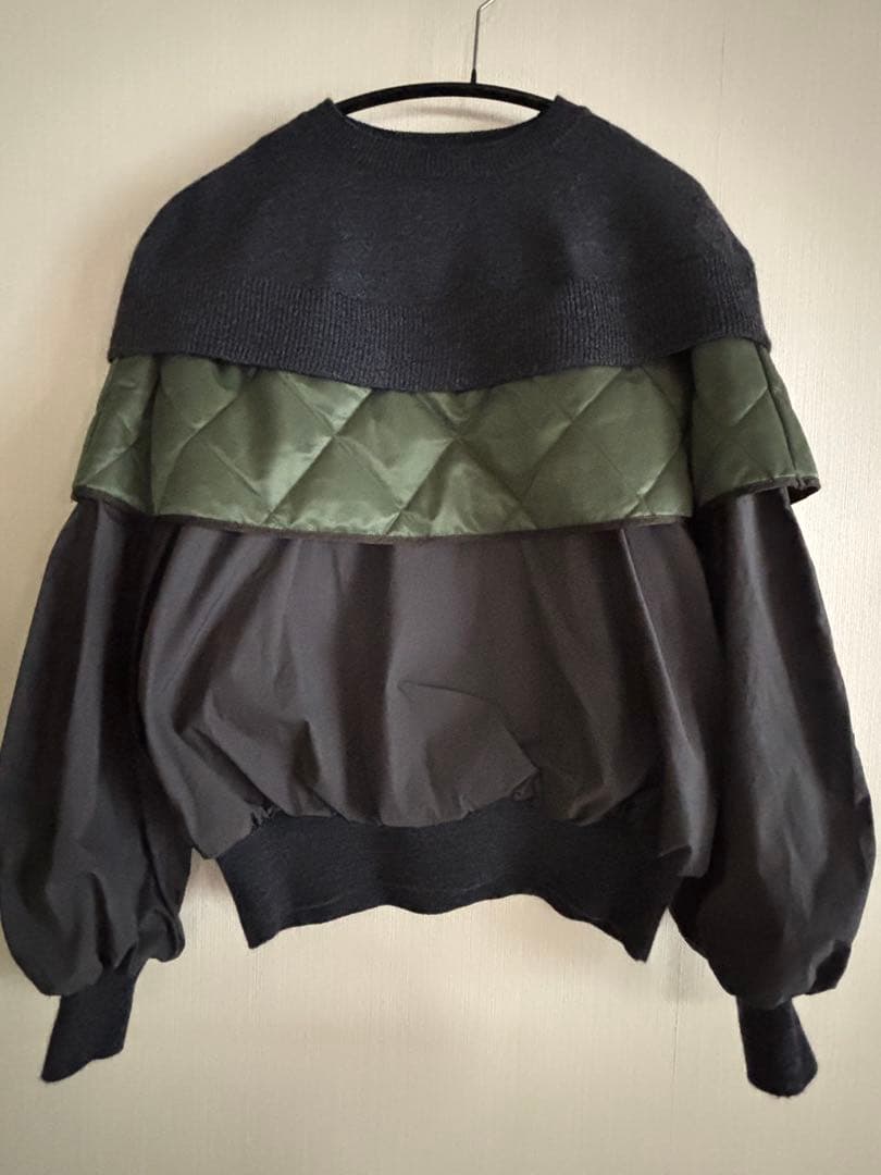 ENFOLD コンビネーションプルオーバー カーキ キルティング