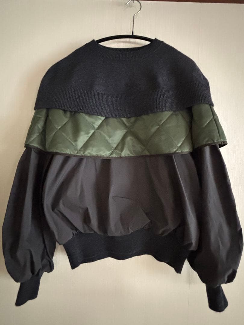 ENFOLD コンビネーションプルオーバー カーキ キルティング