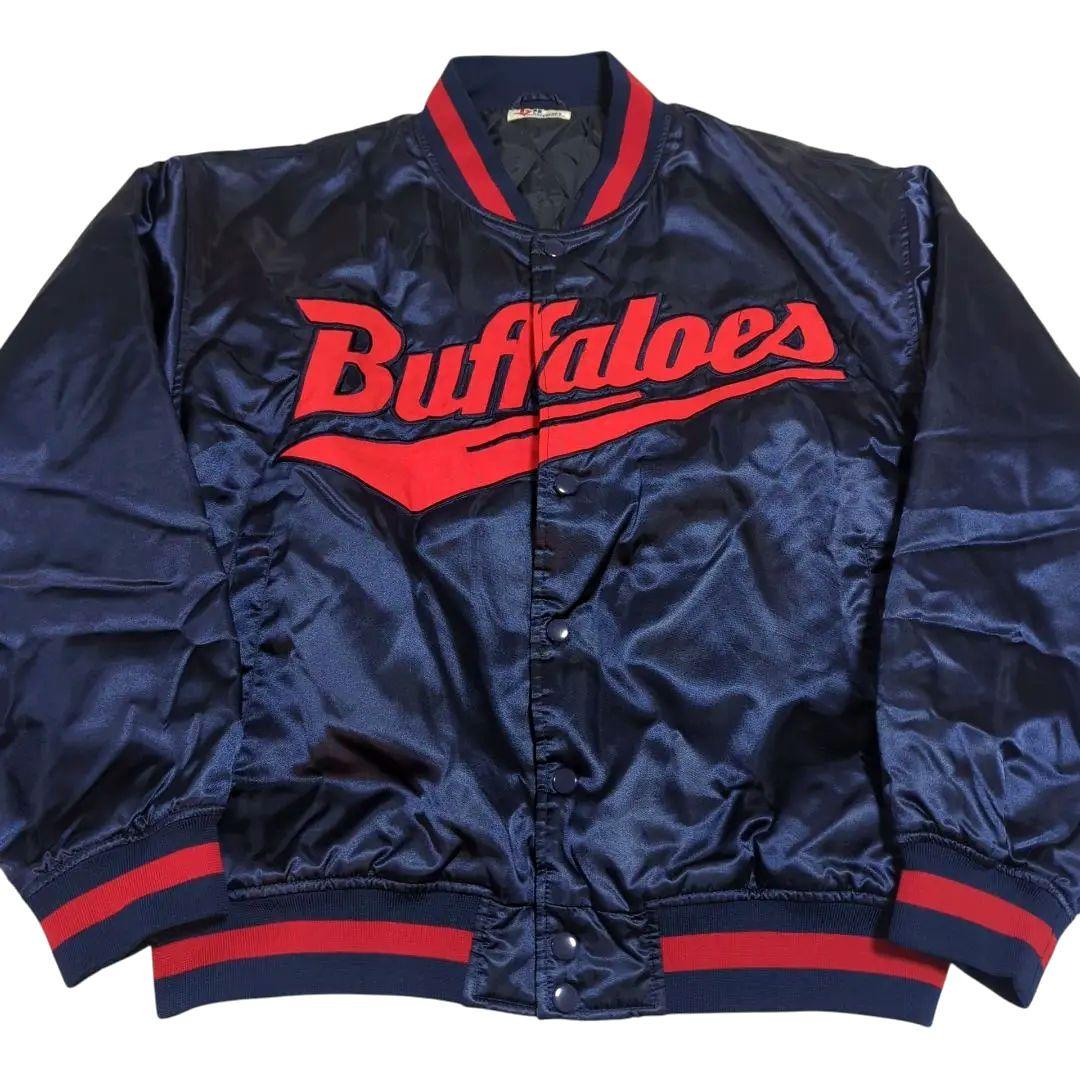 ！！mantle様！近鉄バファローズ フルスナップ ナイロン スタジャン 紺 赤