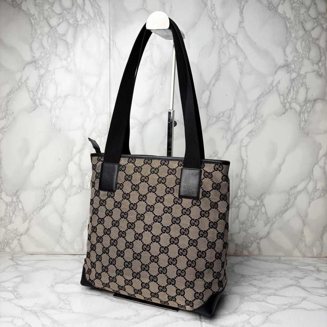 01 美品 GUCCI トートバッグ ハンドバッグ 肩掛け GG柄 fm1
