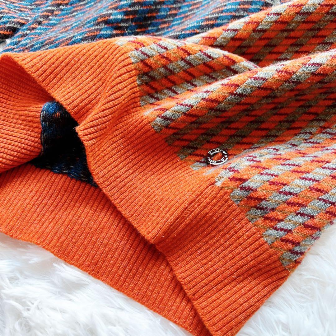 極美品　HERMÈSエルメス ハウンドトゥース カシミヤ トップス　セーター
