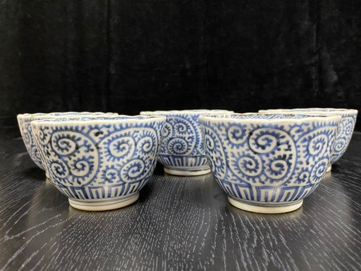 古伊万里　蛸唐草向付　５客揃