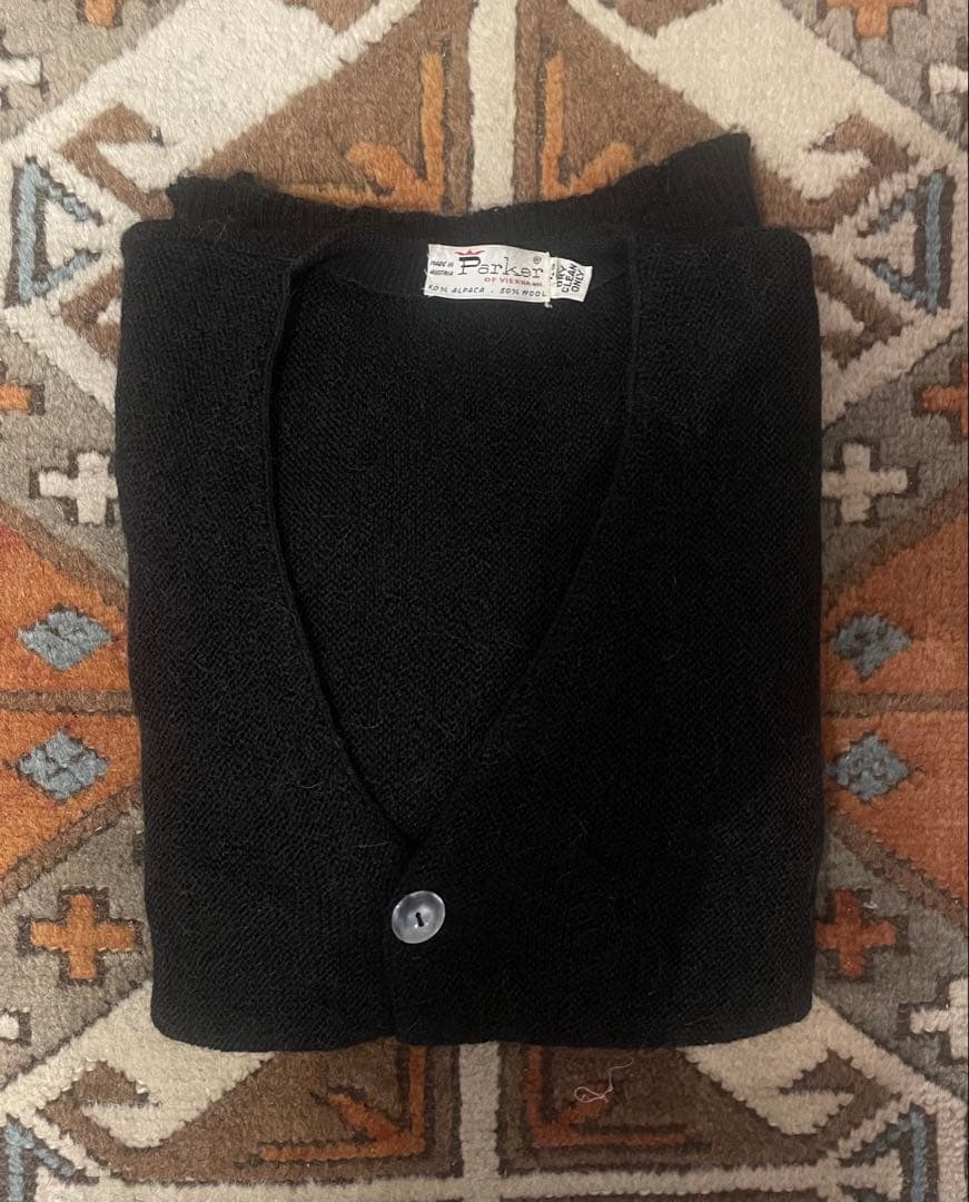 【美品】Parker パーカー vintage アルパカカーディガン 黒 42