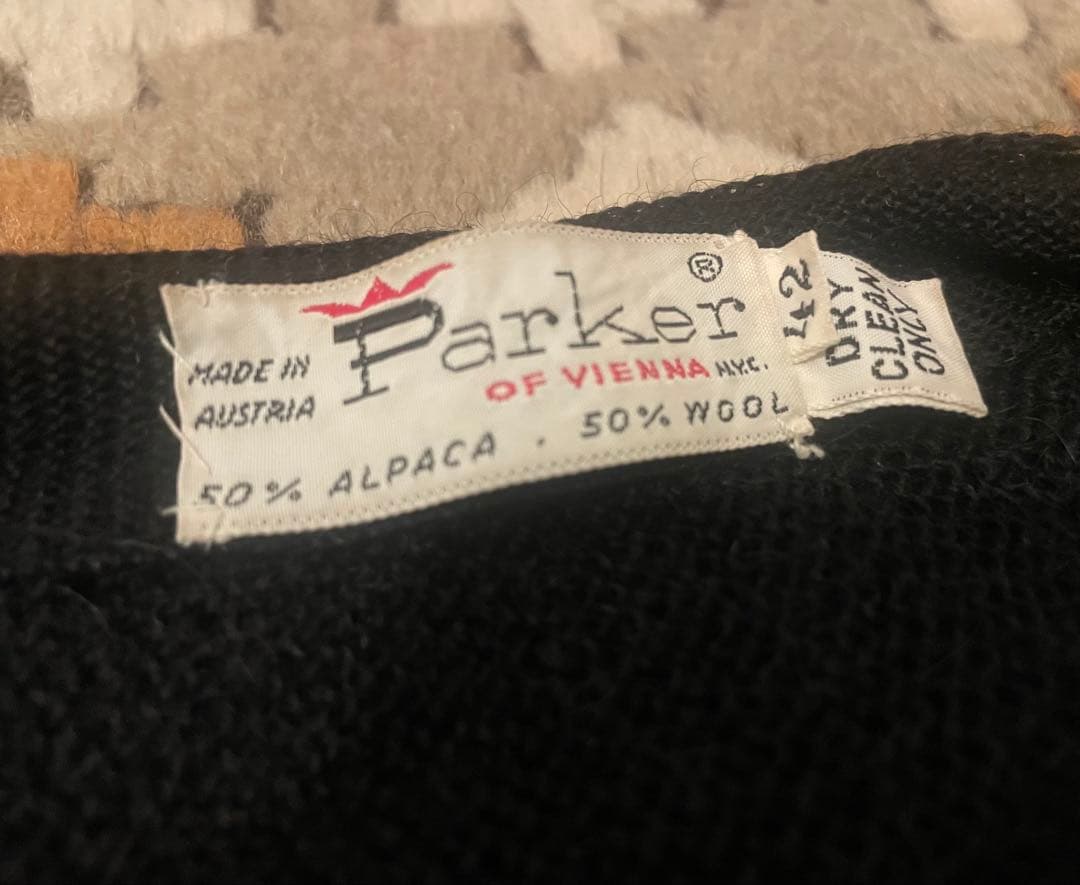 【美品】Parker パーカー vintage アルパカカーディガン 黒 42