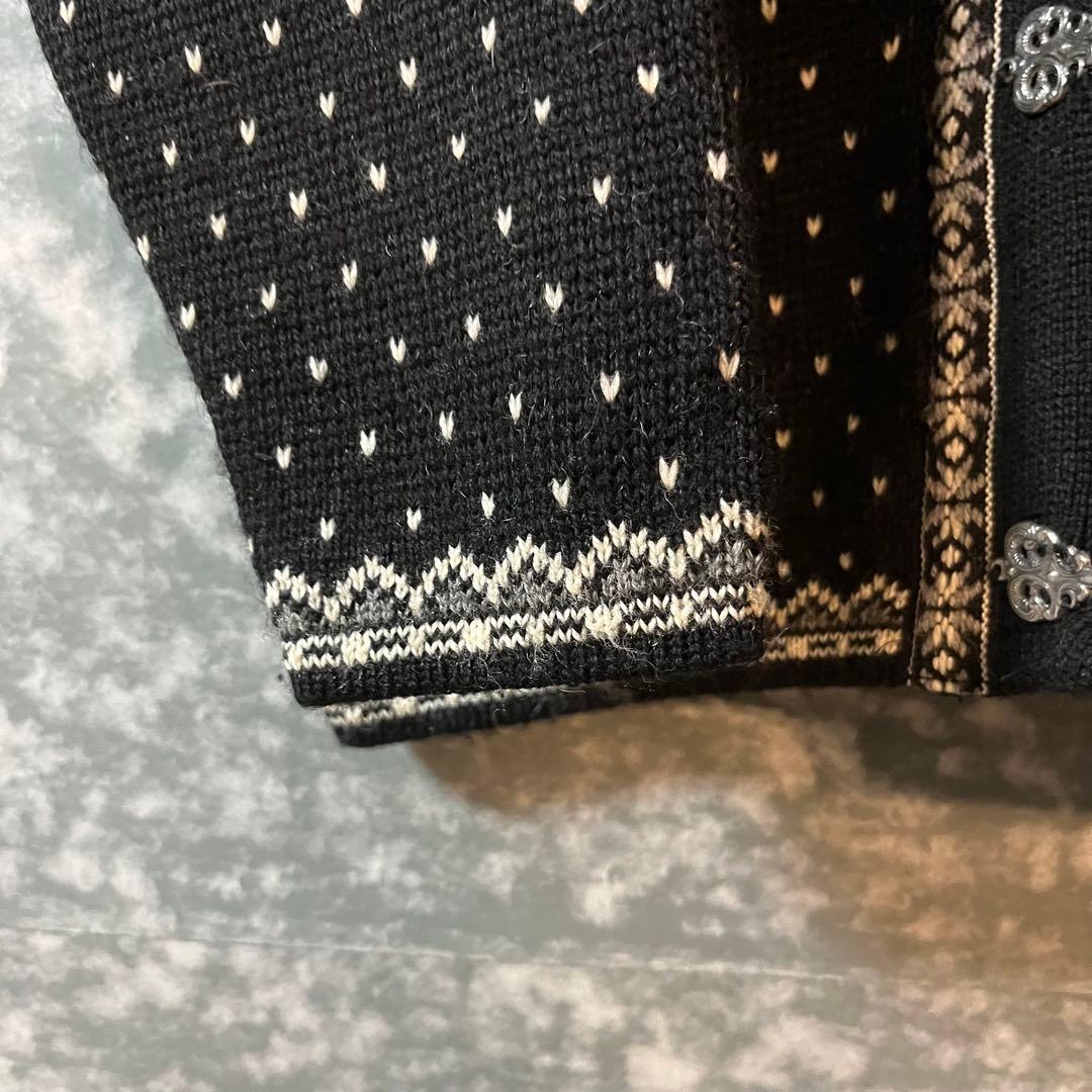 【雰囲気最高】ビンテージ ノルウェイ メタルフック カーディガン 古着