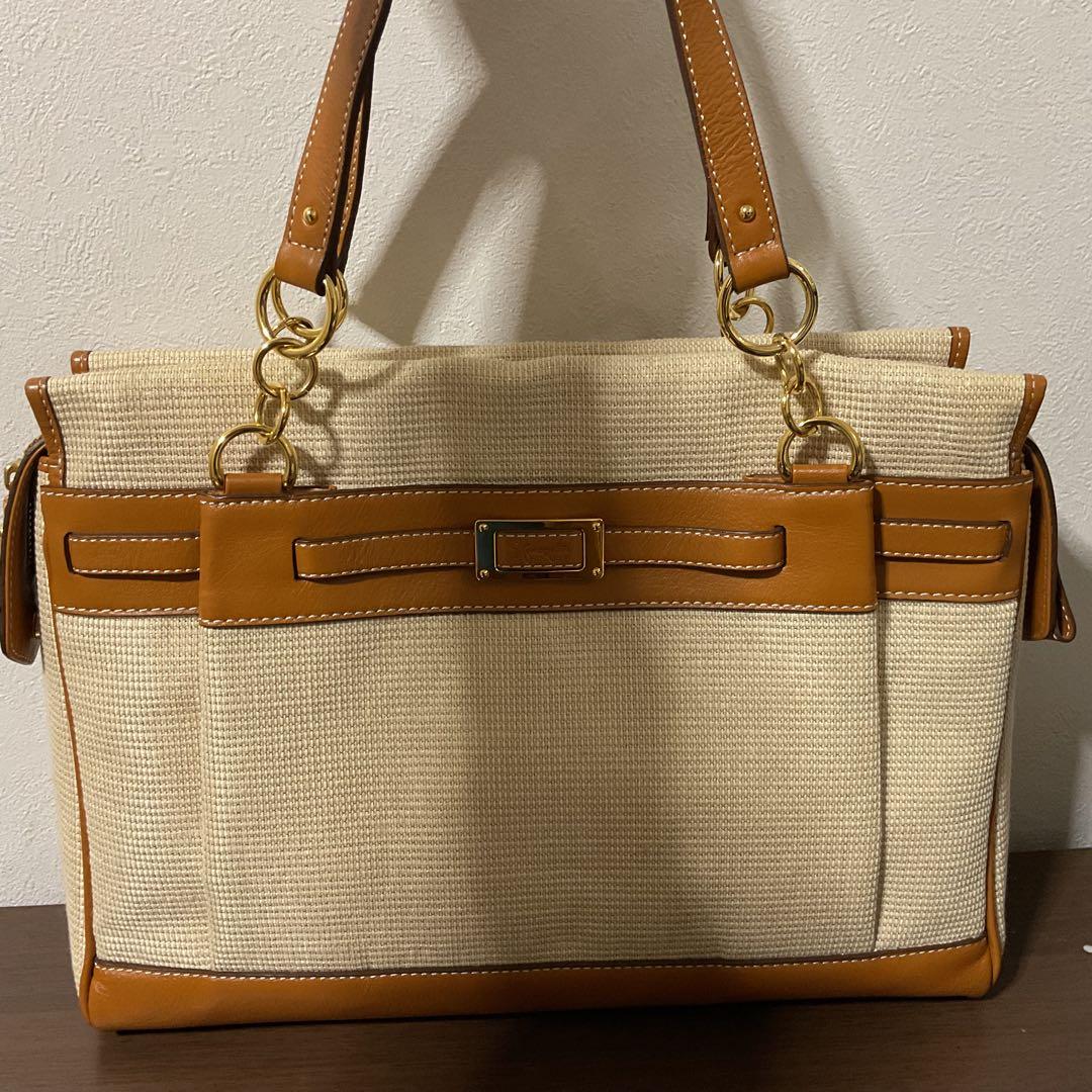 ☆開店セール☆新品未使用 美品 銀座かねまつ レザー×キャンバス トートバッグ①