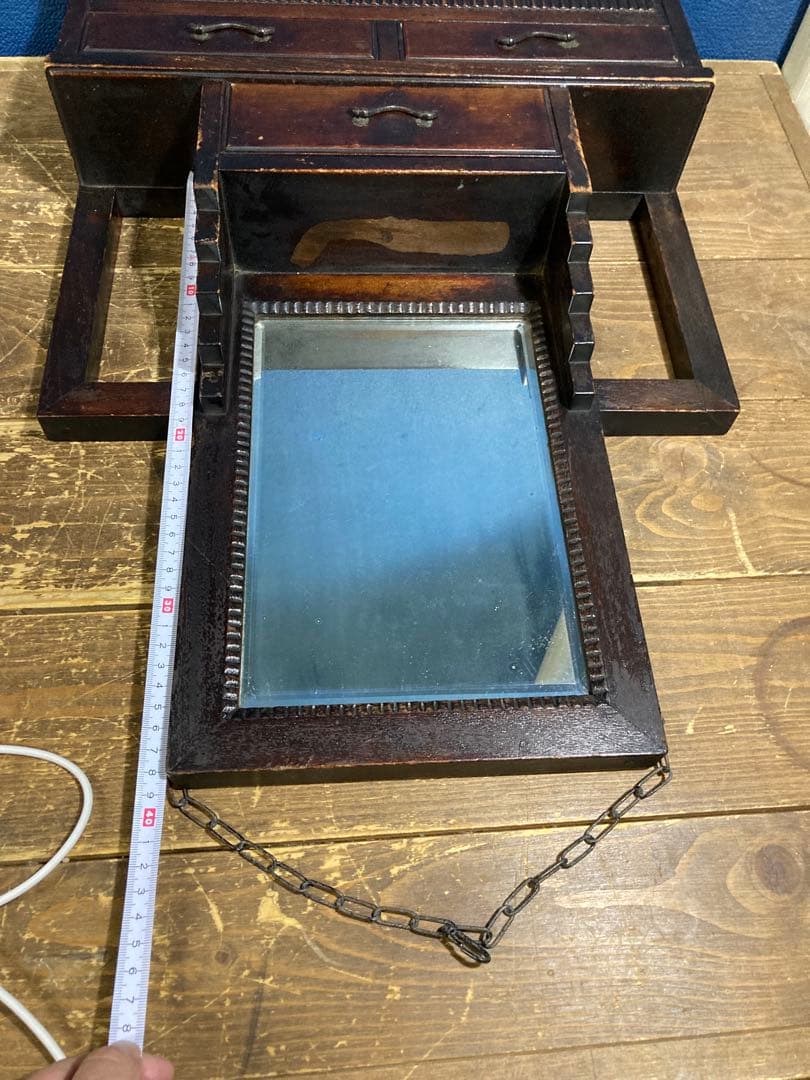 A 壁掛けインテリア　レトロ　ヴィンテージ　壁掛けミラー　アンティーク調　鏡