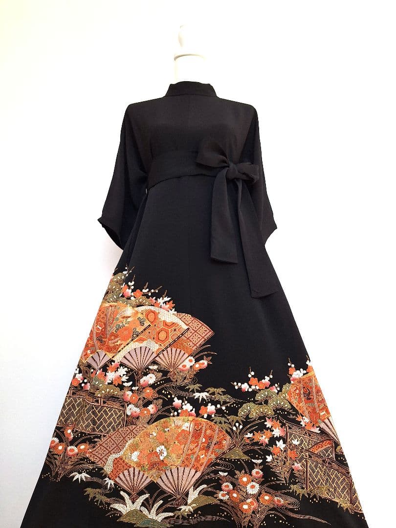 着物リメイクワンピース3640