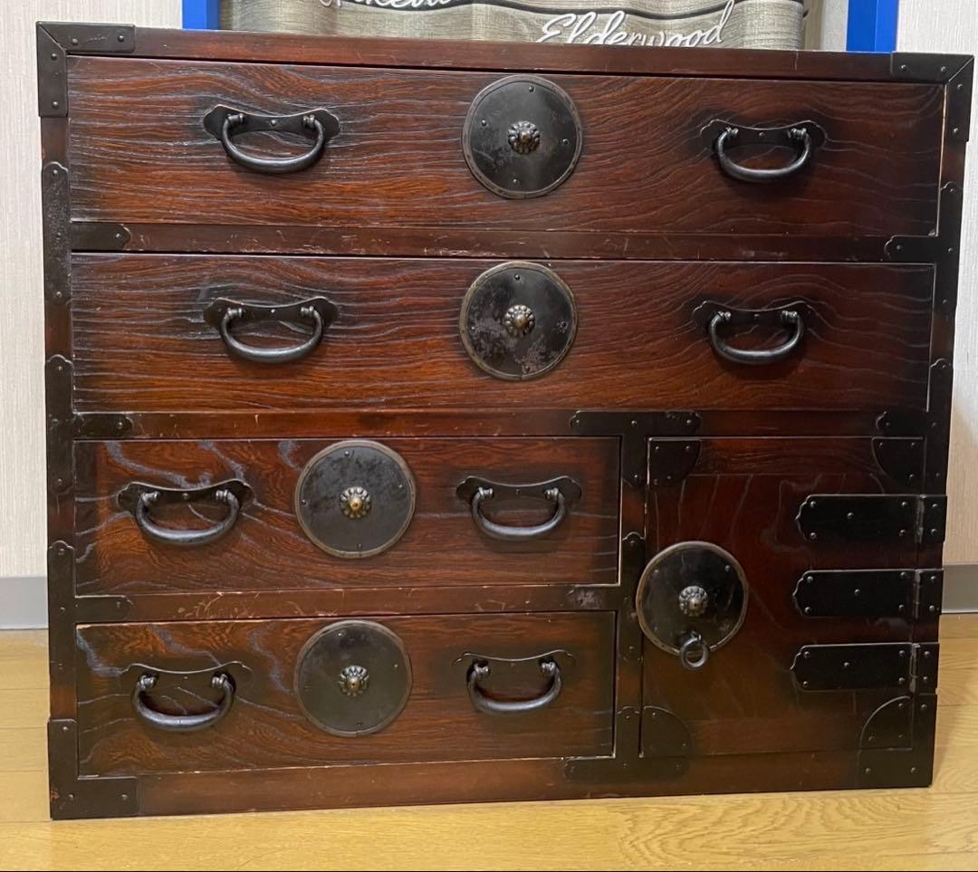 アンティーク和箪笥4段チェスト