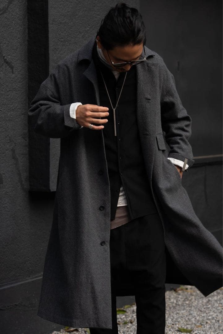 PRY シュウト　Back-Vent Washed-Serge Overcoat