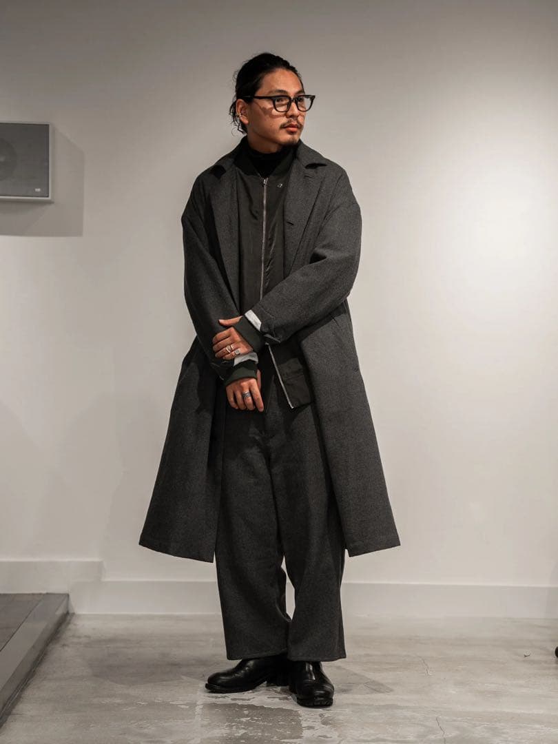 PRY シュウト　Back-Vent Washed-Serge Overcoat