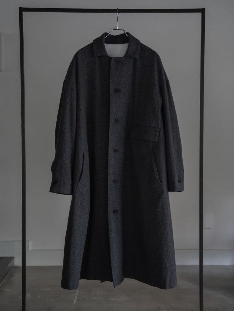 PRY シュウト　Back-Vent Washed-Serge Overcoat