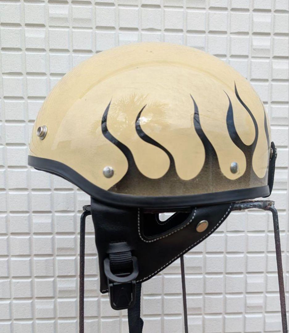 【最終値下げ中】フレイムデザイン 半帽ヘルメット 半キャップ エイジング ヤレ感