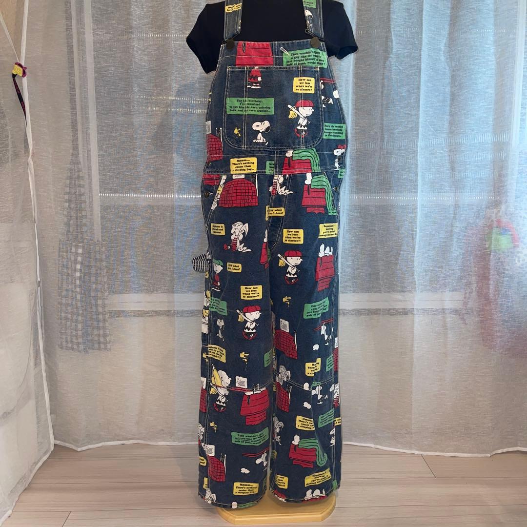 ブーフーウー　スヌーピー　レア　オーバーオール　サロペット　大人Fサイズ