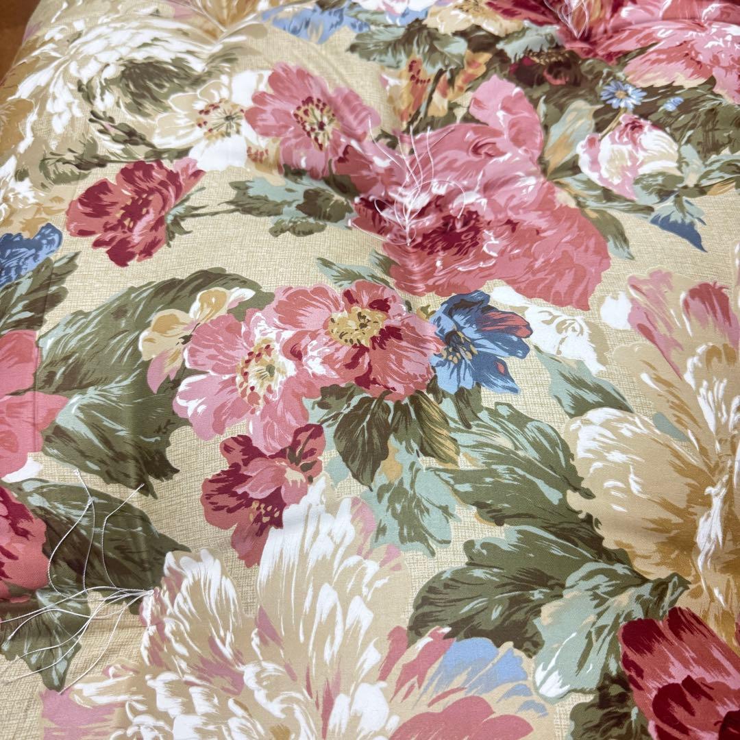 敷布団　シングル　 インド綿　手作り　日本製　和布団　寝具　花柄　洋柄　赤