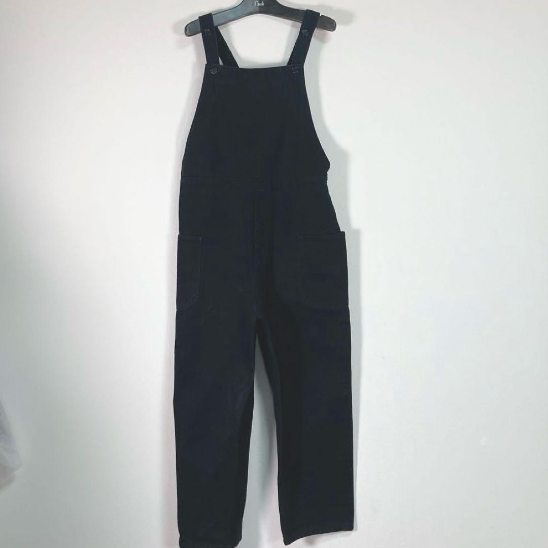 HATSKI ハツキ カツラギ オーバーオール 0 ブラック 男女 サロペット