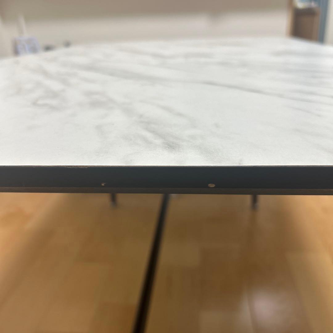 ダイニングテーブル　セラミック柄　大理石柄　白　黒　4人