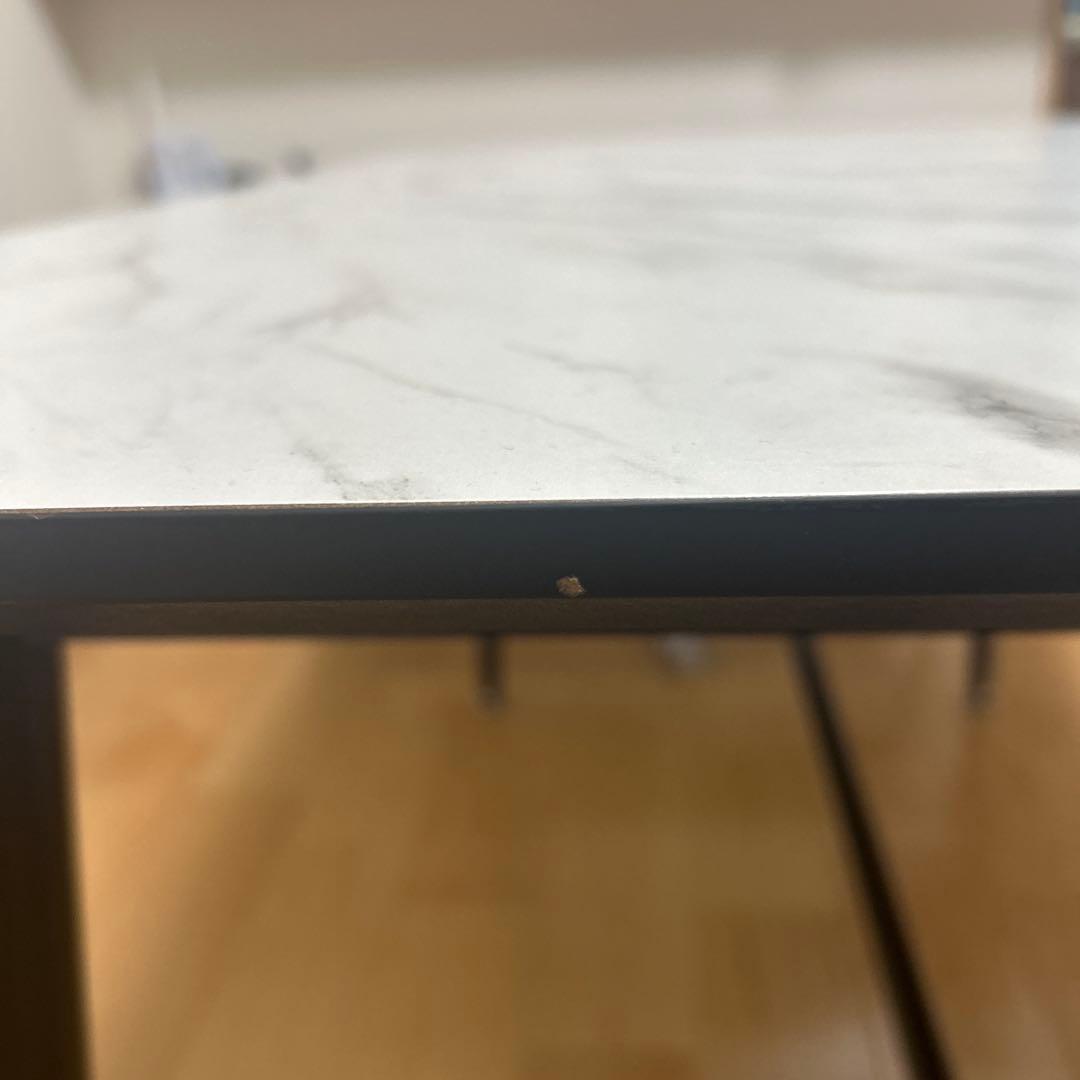 ダイニングテーブル　セラミック柄　大理石柄　白　黒　4人