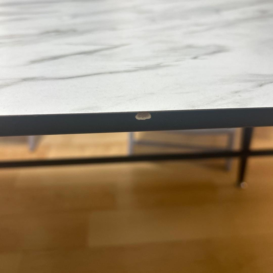 ダイニングテーブル　セラミック柄　大理石柄　白　黒　4人