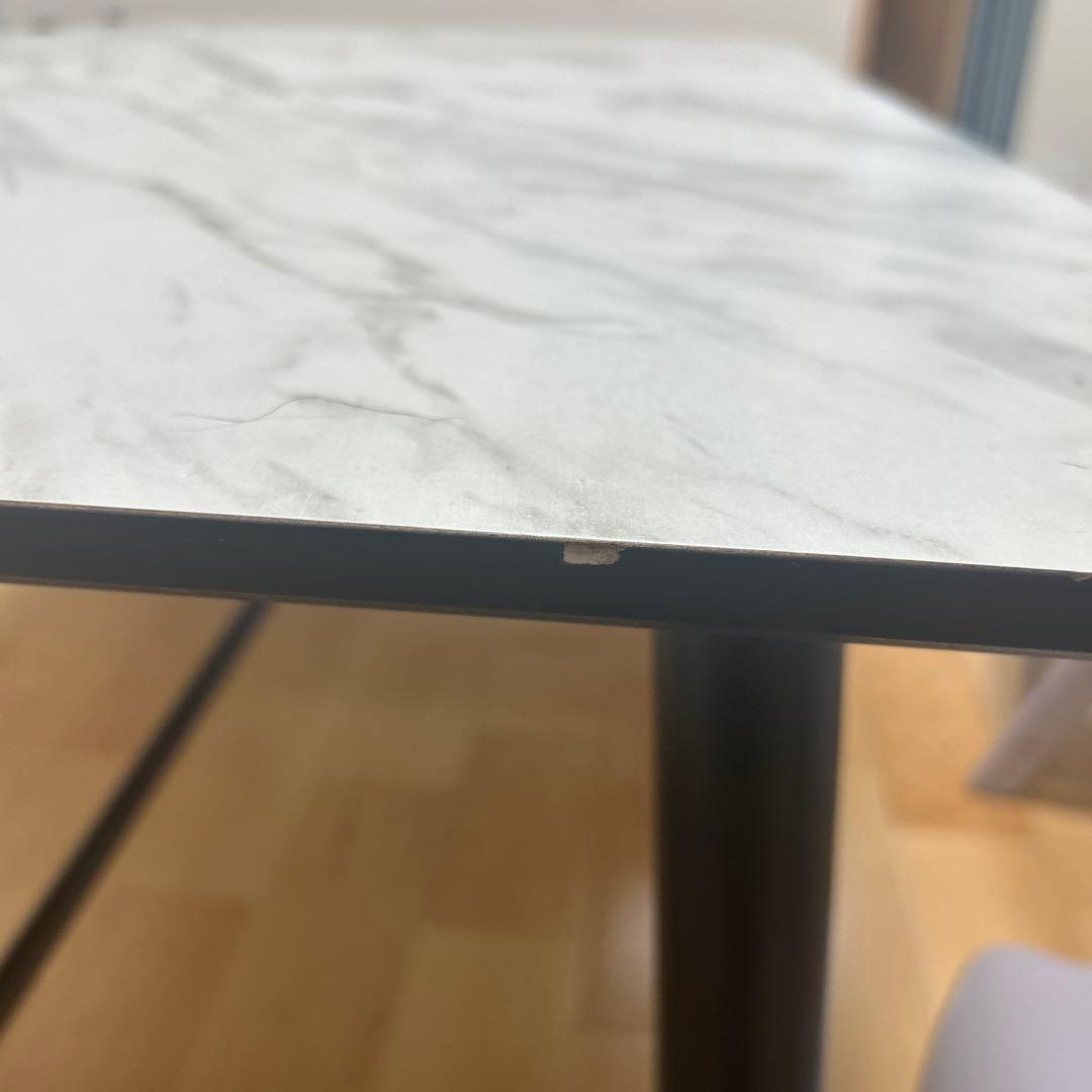 ダイニングテーブル　セラミック柄　大理石柄　白　黒　4人