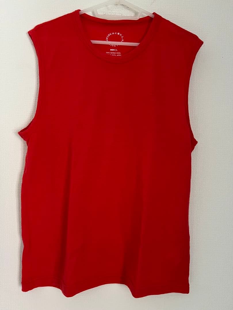 山と道　100% Merino Light Sleeveless Red L